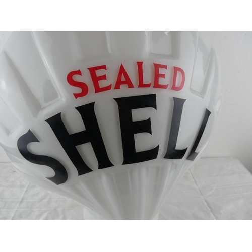 101 - A large reproduction glass clam shaped 'Shell' gas pump globe.