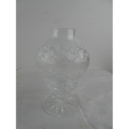 110 - A Tyrone crystal hurricane lamp.