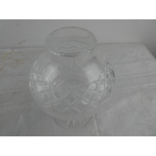 110 - A Tyrone crystal hurricane lamp.
