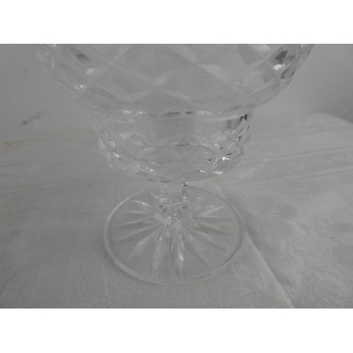 110 - A Tyrone crystal hurricane lamp.