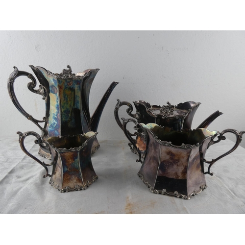 112 - A stunning four piece antique silver plated tea service.
