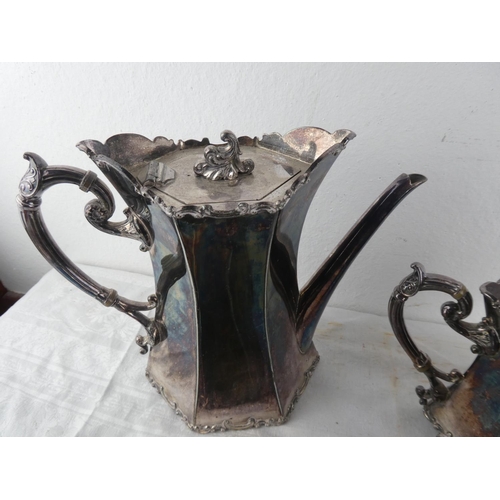 112 - A stunning four piece antique silver plated tea service.