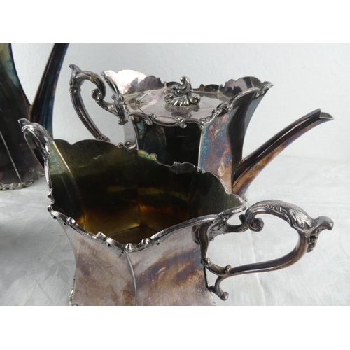 112 - A stunning four piece antique silver plated tea service.