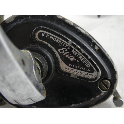 62 - A 'Trail' fishing reel and an 'Elite - K P Morritt - Intrepid' fishing reel.