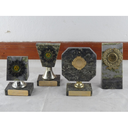 66 - 4 marble presentation plaques.