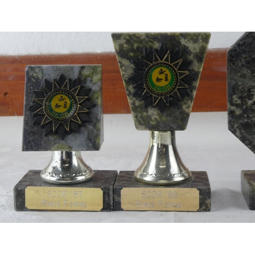 66 - 4 marble presentation plaques.