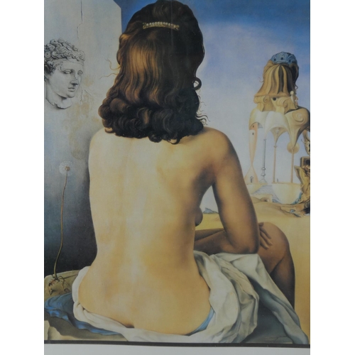 70 - A framed print, 'Contemplating on Invisible Mirror', by Salvador Dali.
