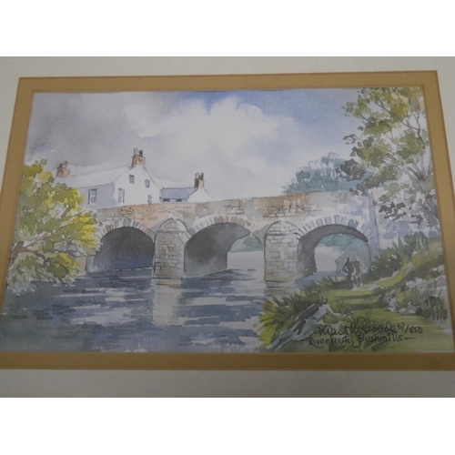 73 - A set of four limited edition prints 'Slemish', 'Portstewart', 'The Viaduct, Randallstown', 'River b... 