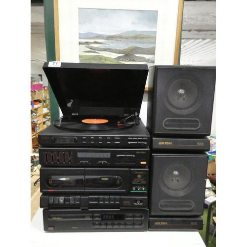 77 - A Bush music centre and speakers.