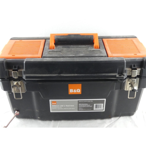 83 - A tool box and an assorted lot of tools.