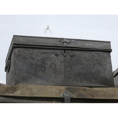 87 - A metal storage/ deed box.