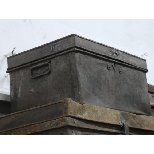 87 - A metal storage/ deed box.