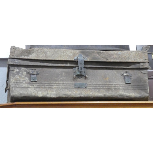 88 - A large metal storage trunk.