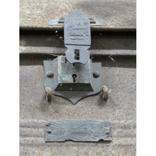 88 - A large metal storage trunk.