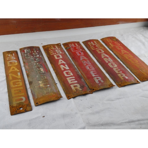 93 - 6 vintage enamel 'NI Danger' signs.