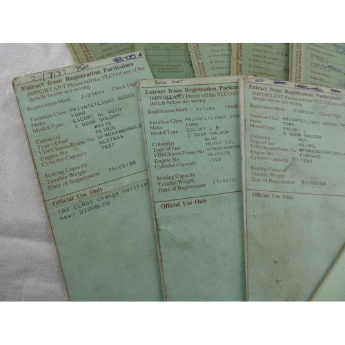 95 - A large collection of vintage car registration books.