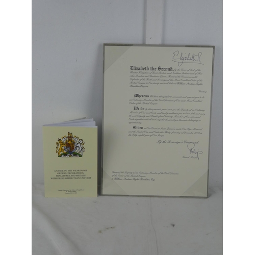 11 - An original MBE certificate.