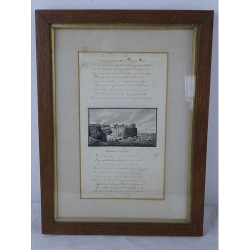 25 - An early hand drawn picture of Dunluce Castle with an unpublished handwritten poem.