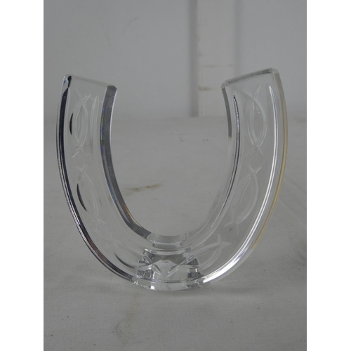 39 - A stunning Waterford crystal horseshoe paperweight.