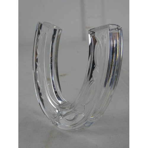 39 - A stunning Waterford crystal horseshoe paperweight.