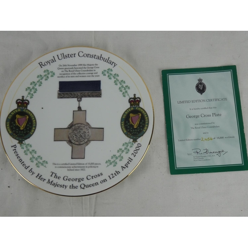 63 - A limited edition Royal Ulster Constabulary collectors plate with certificate.