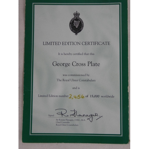 63 - A limited edition Royal Ulster Constabulary collectors plate with certificate.