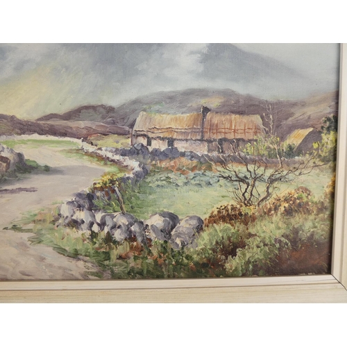 456 - A stunning framed early oil painting 'Mount Errigal, near Gortnahork, Co Donegal' signed W H Burns, ... 