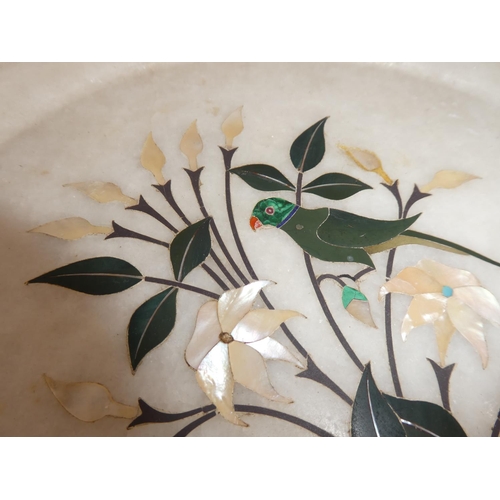 474 - An antique Pietra Dura marble plate.