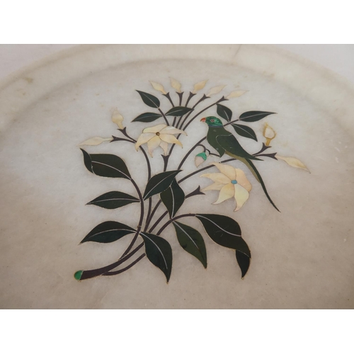 474 - An antique Pietra Dura marble plate.