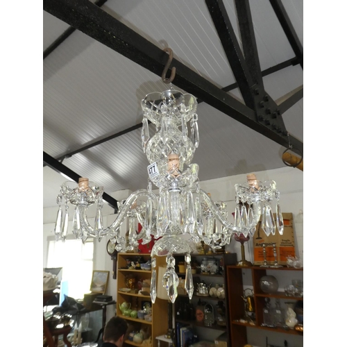 477 - A superb Waterford Crystal five branch chandelier.