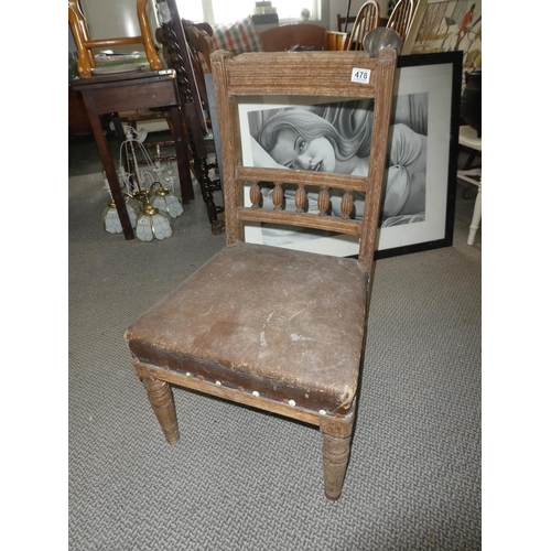 478 - An antique chair for restoration.