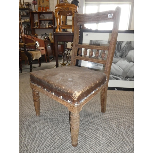 478 - An antique chair for restoration.