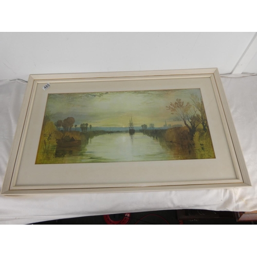 485 - A vintage framed print 'Chichester Canal' by J M W Turner.