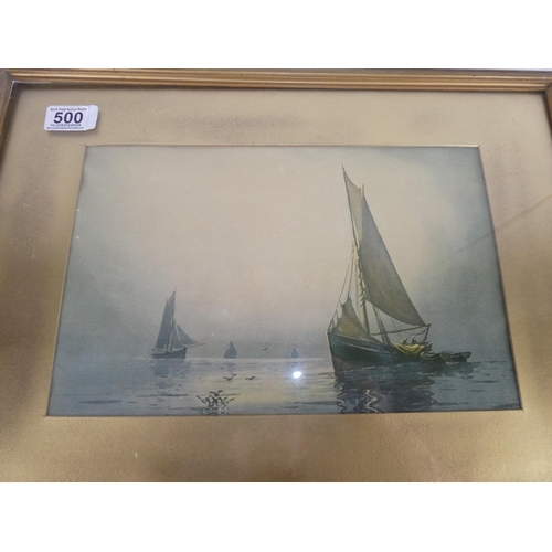 500 - An antique gilt framed print.