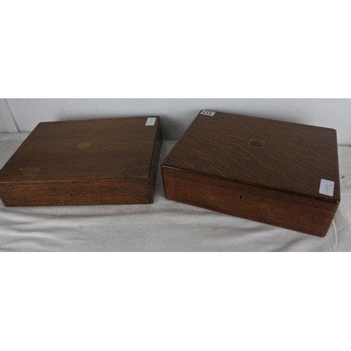 513 - Two vintage wooden cutlery boxes.