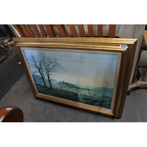 523 - A large framed print.