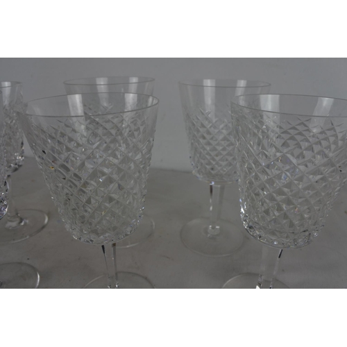 529 - A stunning set of six Waterford Crystal wine glasses.