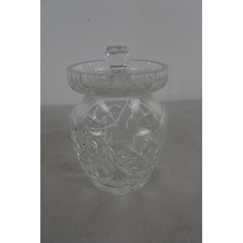 537 - A Waterford Crystal preserve jar and lid.