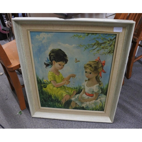 541 - A large vintage framed print