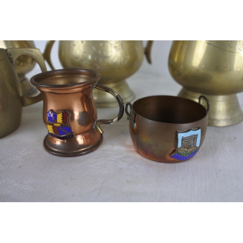 549 - A lot of three silver plated tankards and more.