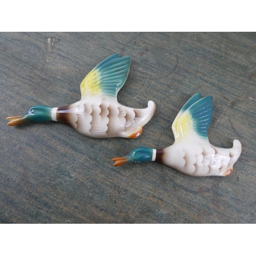 568 - A pair of ornamental flying birds (a/f).