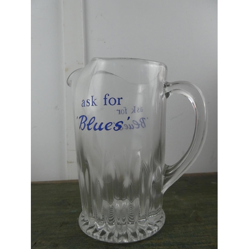 574 - A vintage 'Ask for Blues' pub jug.