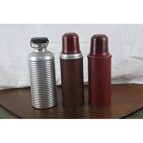 26 - Two vintage Thermos flasks and a 'Fill to the Brim' vintage flask.
