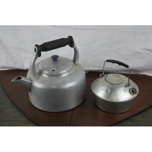 47 - A vintage galvanised kettle and another.