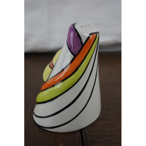 55 - An art deco hand painted limited edition 1/8 salt pot, signed Lorna Bailey.