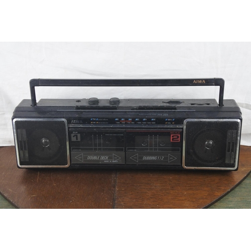 71 - A vintage Awia double deck radio.