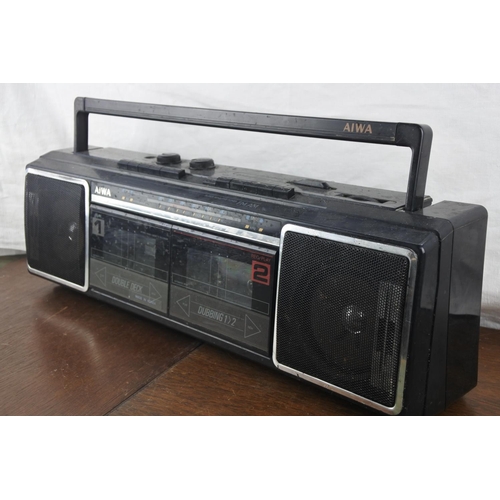 71 - A vintage Awia double deck radio.