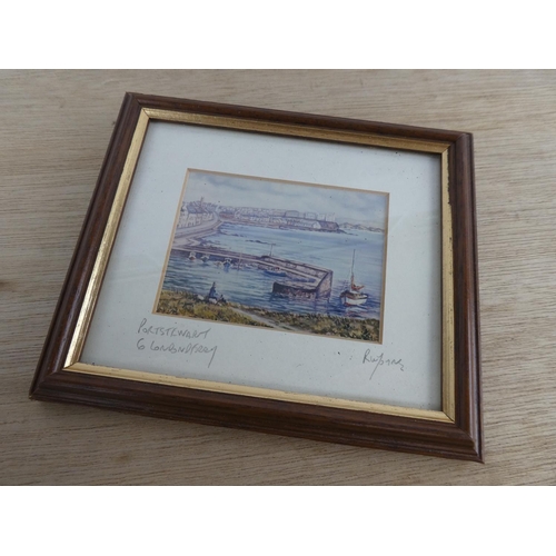 517 - A framed print of Portstewart Harbour, signed in pencil by the Artist.