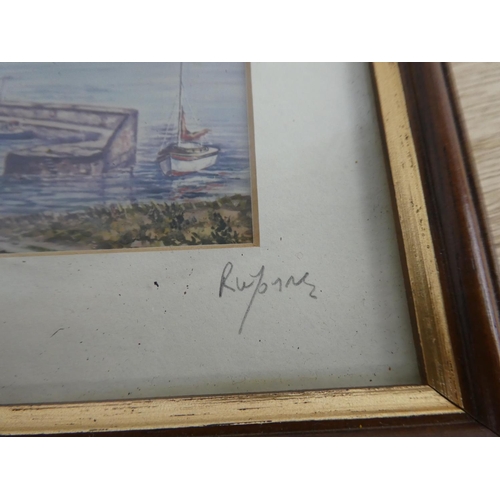 517 - A framed print of Portstewart Harbour, signed in pencil by the Artist.