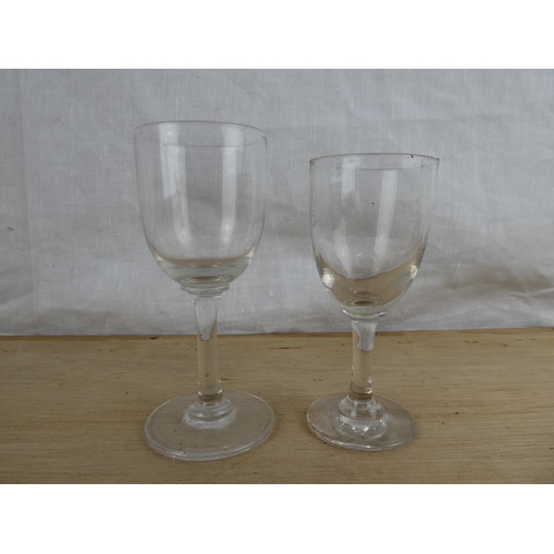 532 - 2 antique/ Victorian glasses with gadget cut bases.